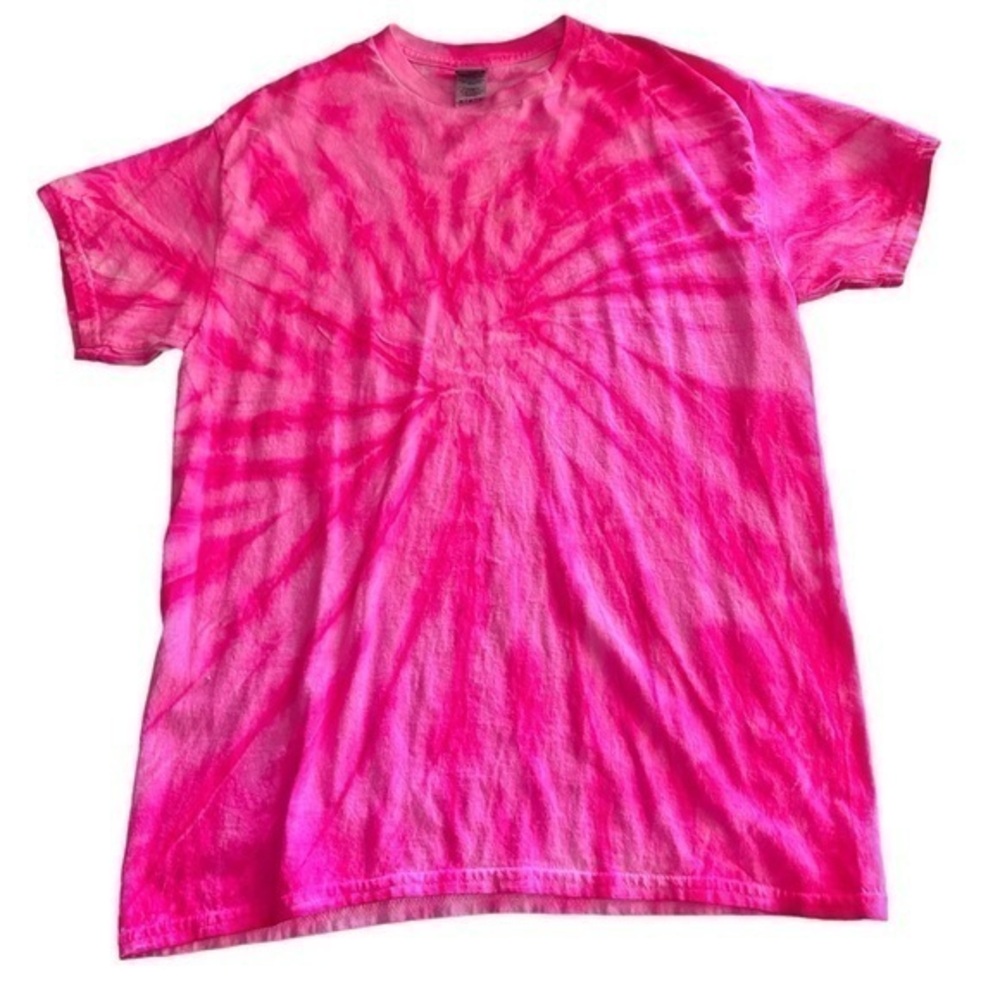 Gildan Pink Tie Dye Short Sleeve T-Shirt - Womens Size Medium - Pink